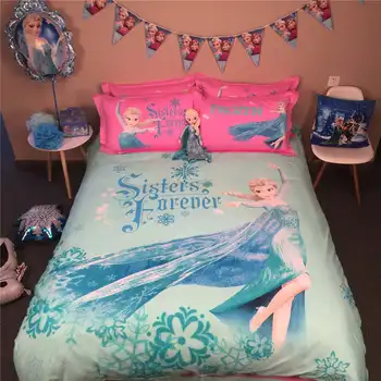Disney Mrazené Elsa Princezná Cumlík posteľná bielizeň Nastaviť Queen Size TWIN Plný Kráľ Obliečky Dieťa Dievčatá Detí Spálňa Decor Ružová